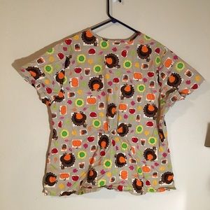 SB Scrubs Tops - SB Scrubs Thanksgiving Fall Turkey Scrub Top XL SB Scrubs Tops - SB Scrubs Thanksgiving Fall Turkey Scrub Top XL
